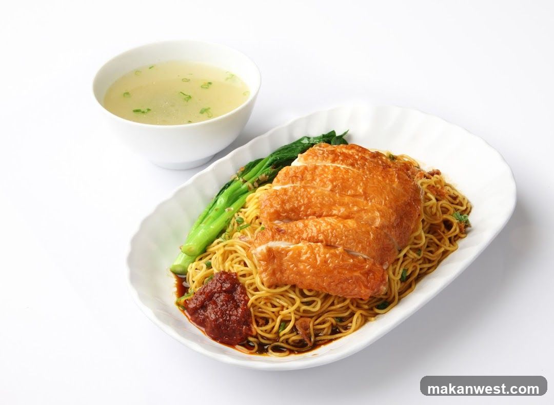 Chicken Noodle Dish with Soup