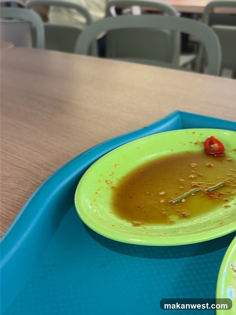 Empty Sauce Dish on Tray