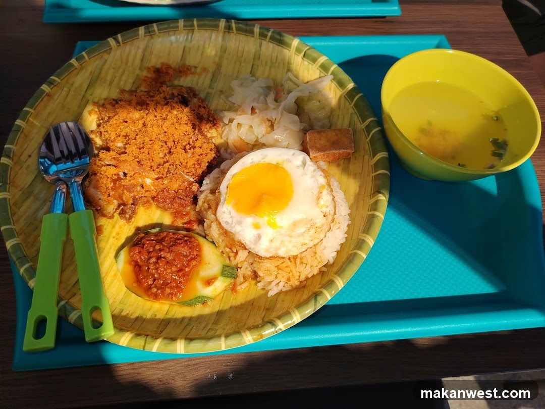 Fried Rice with Fried Egg and Side Dishes