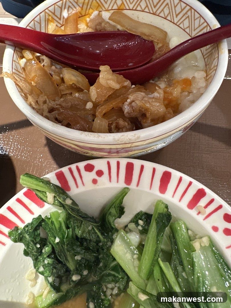Bowl of Rice with Tofu and Stir-fried Greens