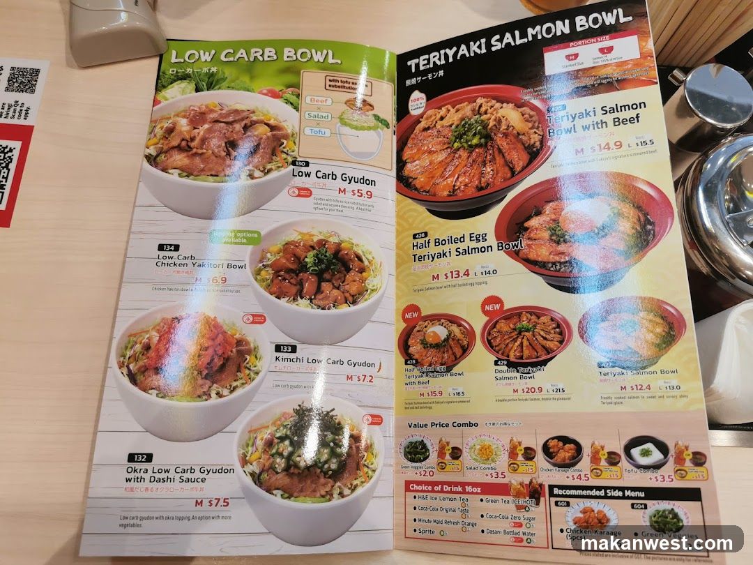 Low Carb Bowl & Teriyaki Salmon Bowl Menu