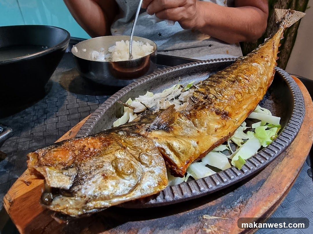 Grilled Fish with Rice and Salad