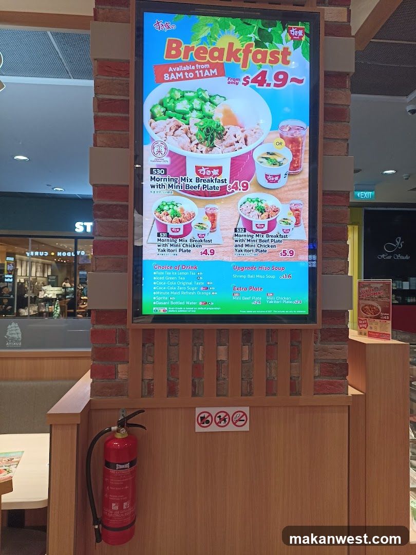 Breakfast Menu Display