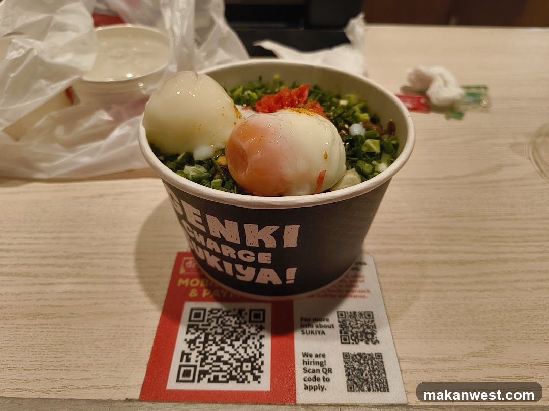 Sukiyaki Bowl with Eggs and Greens