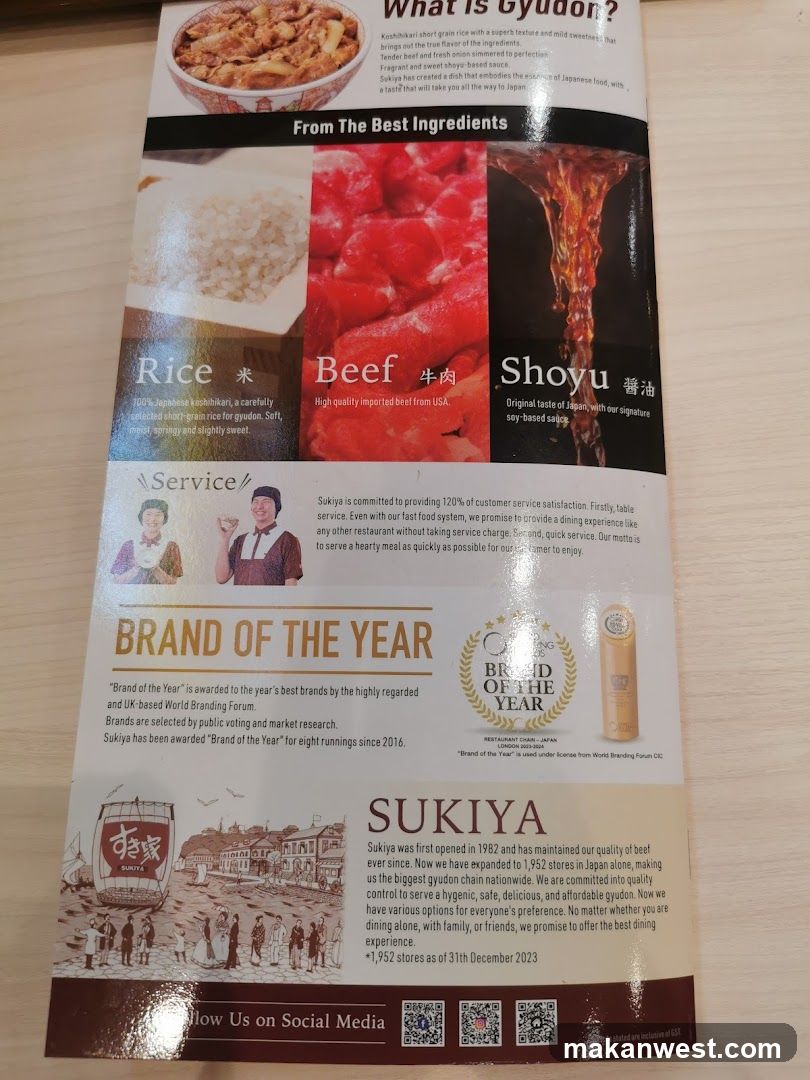 Sukiya Gyudon Menu Flyer