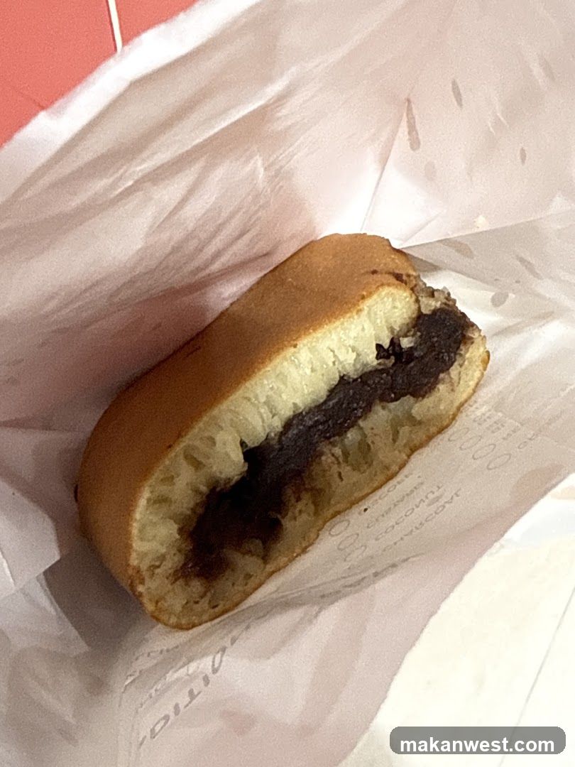 Chocolate-filled pastry in wrapper