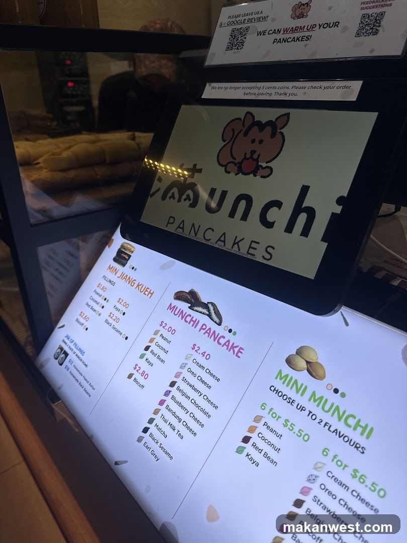 Munchi Pancakes Menu Display