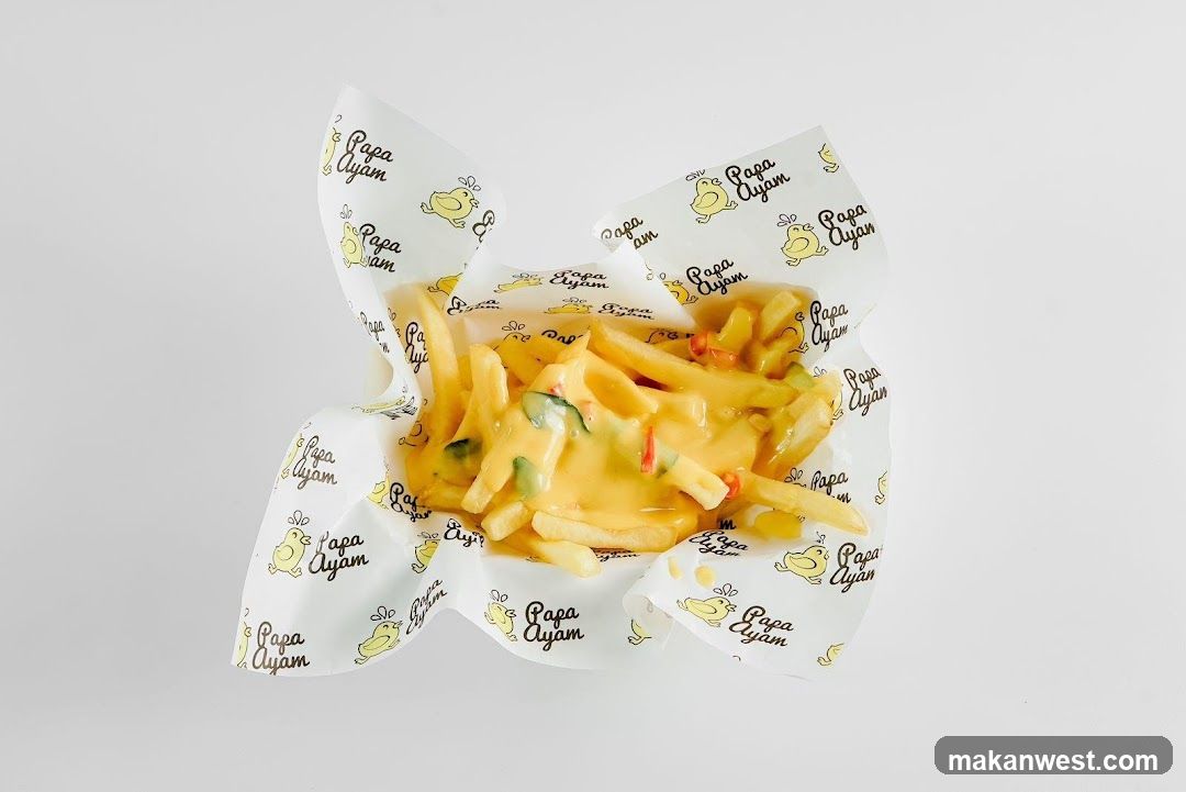 Papa Ayam Fries with Cheese Sauce