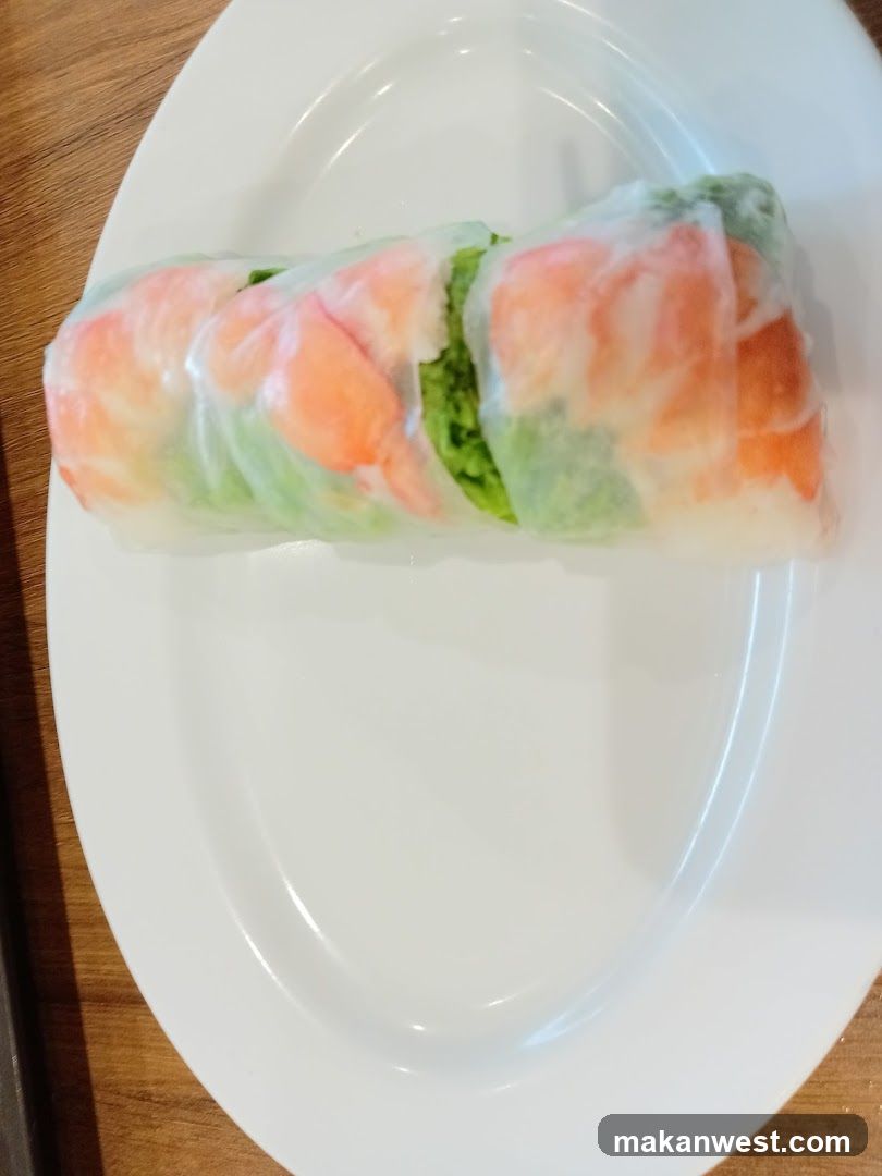 Spring Rolls on White Plate
