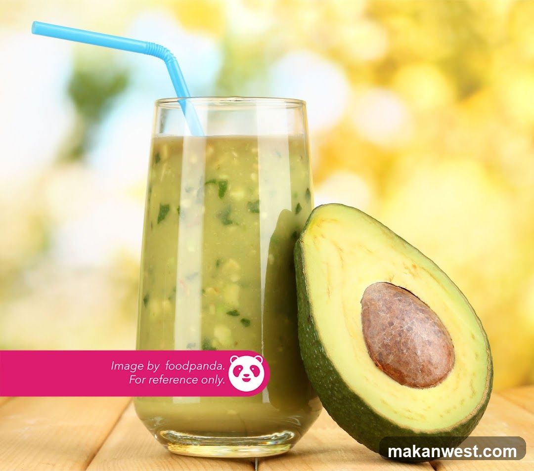 Avocado Juice with Straw