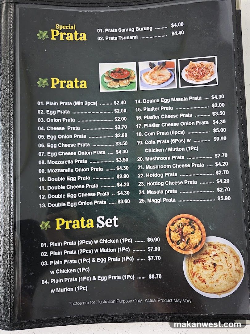 Prata Menu