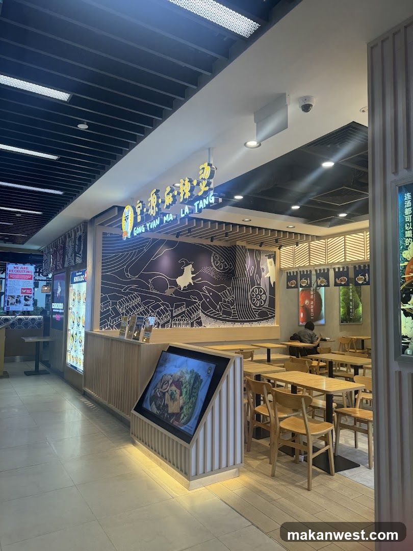Restaurant Interior with Digital Display