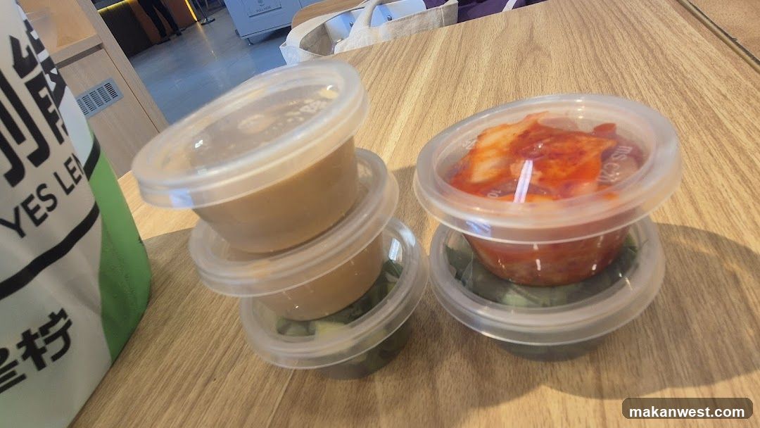 Takeout food containers on table