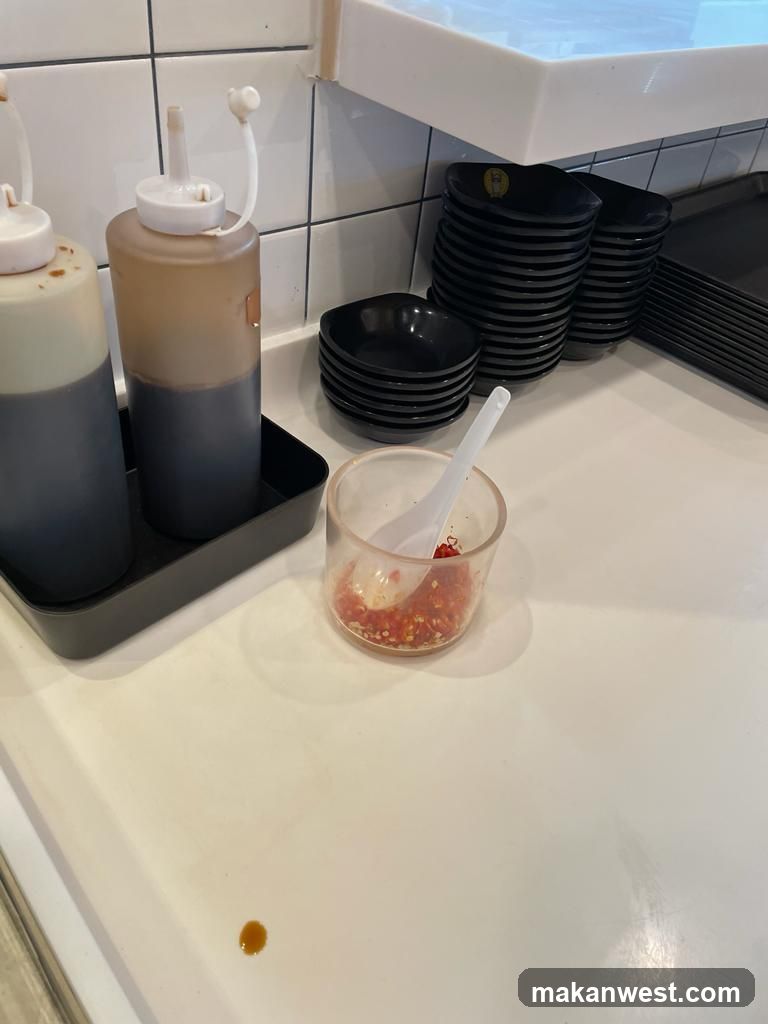 Condiment and Dishware Setup