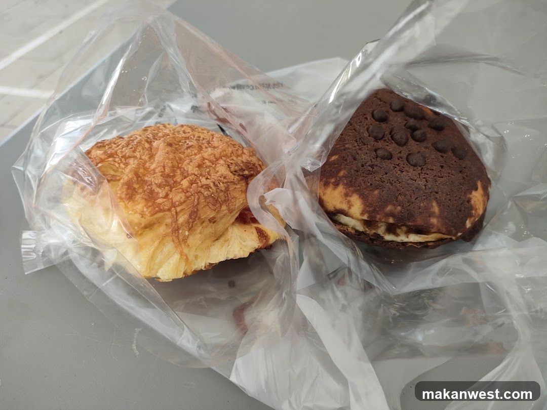 Pastries in plastic bags