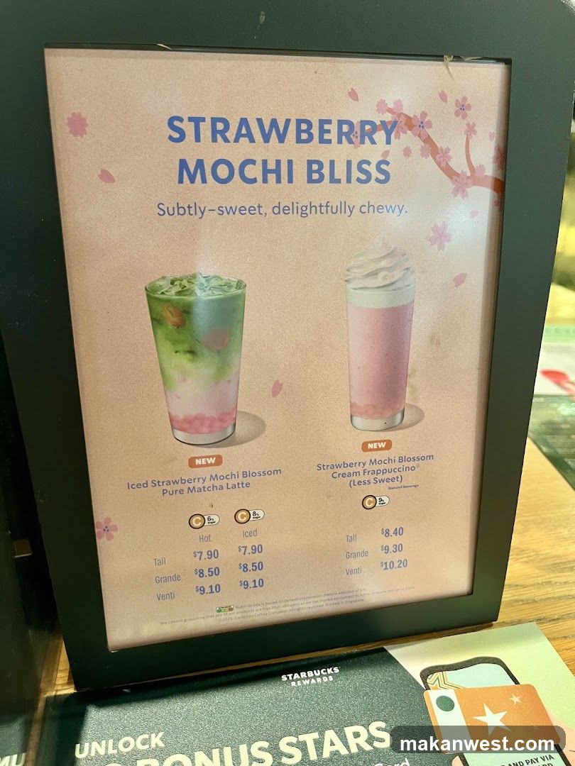 Strawberry Mochi Bliss Menu Display