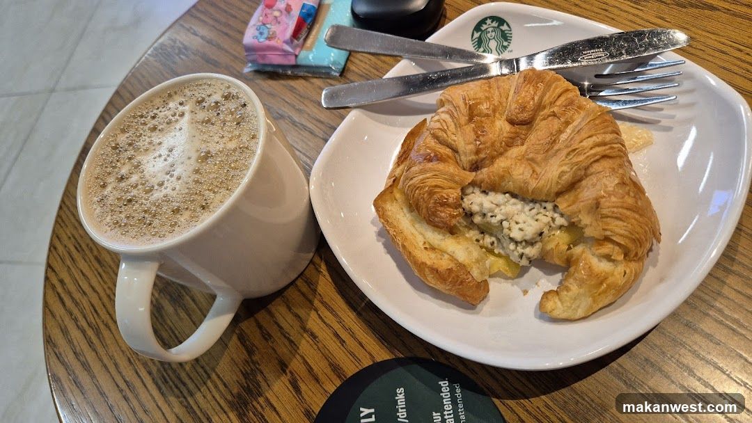 Starbucks Croissant and Coffee