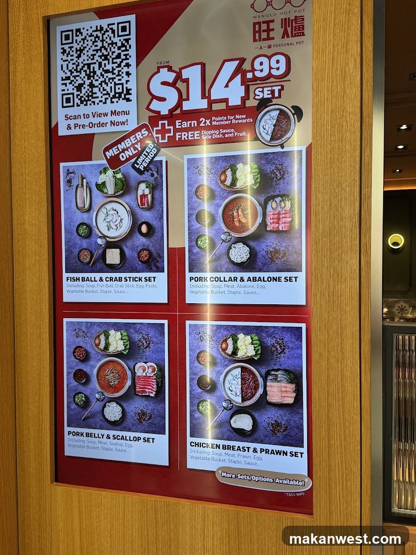 Wanlu Hot Pot Menu Display