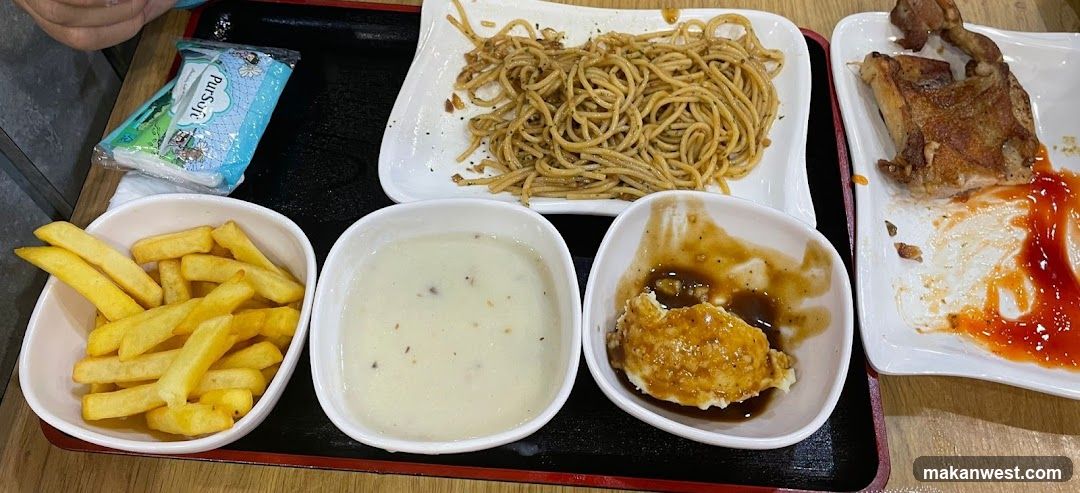 Food Tray with Various Dishes