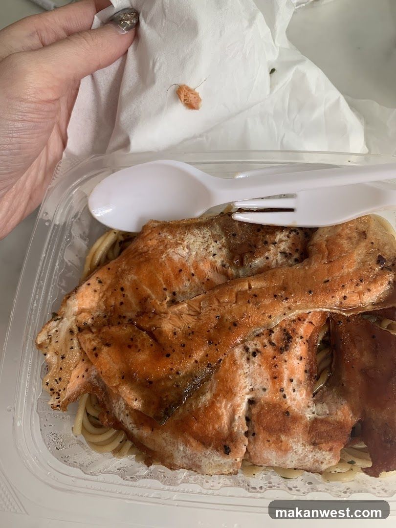 Takeout Meal with Salmon and Pasta