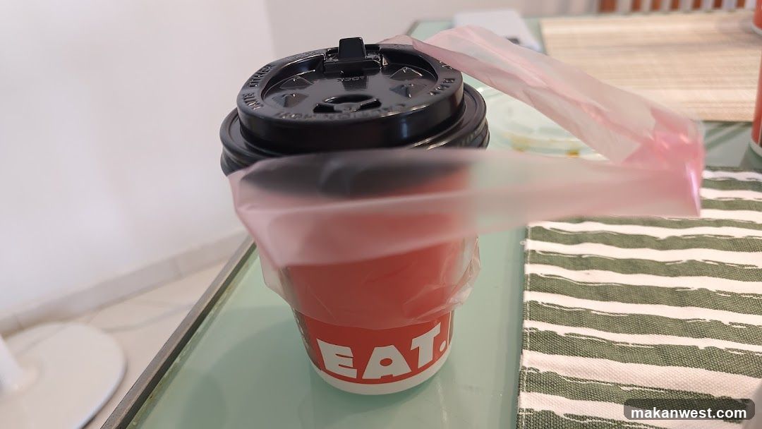 Coffee Cup with Lid and Plastic Wrap