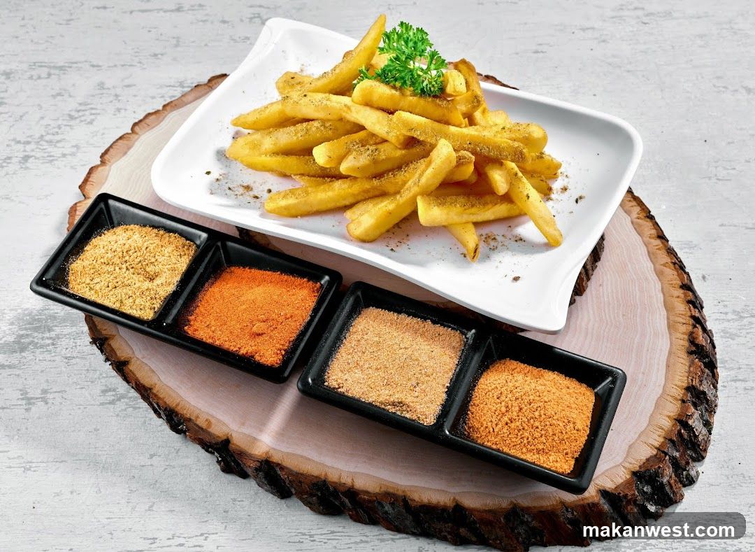 French Fries with Seasoning Dips