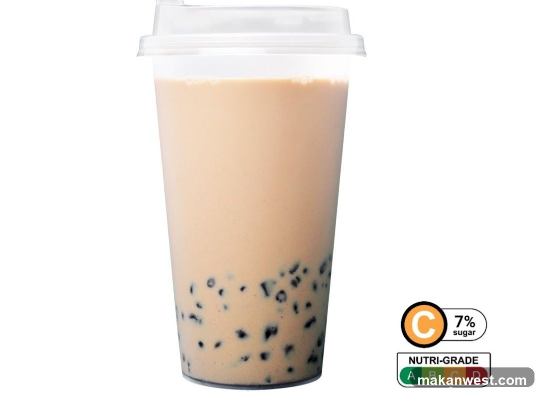 Boba Milk Tea Cup with Nutri-Grade Label