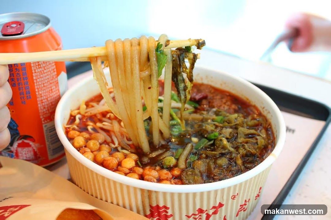 Noodle Bowl with Pickled Vegetables and Chickpeas