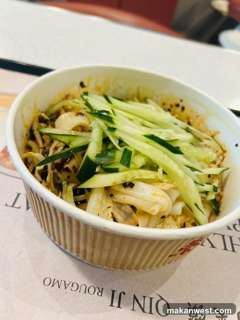 Bowl of Noodles with Cucumber