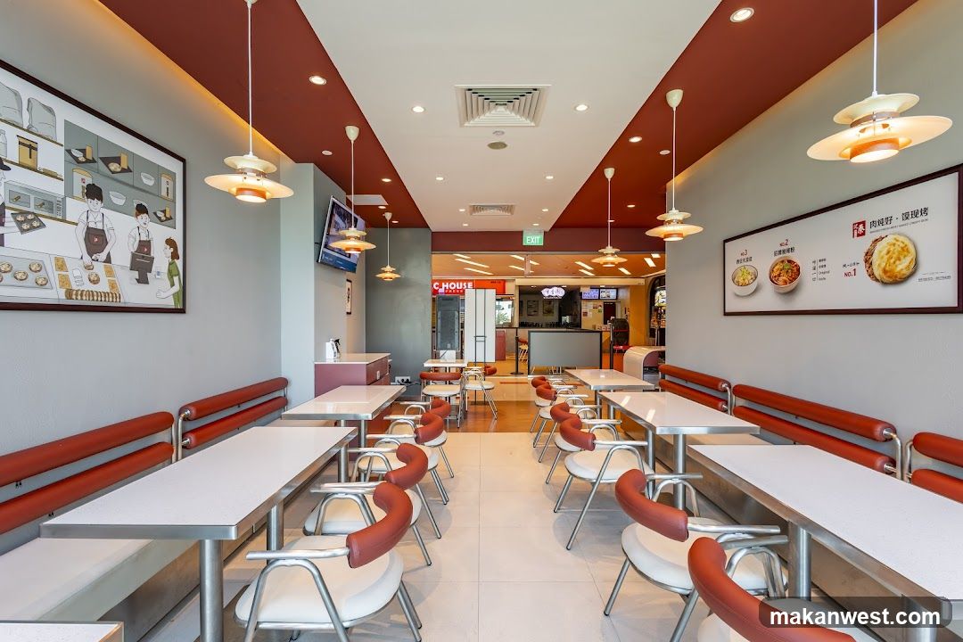 Restaurant Interior with Red and White Theme