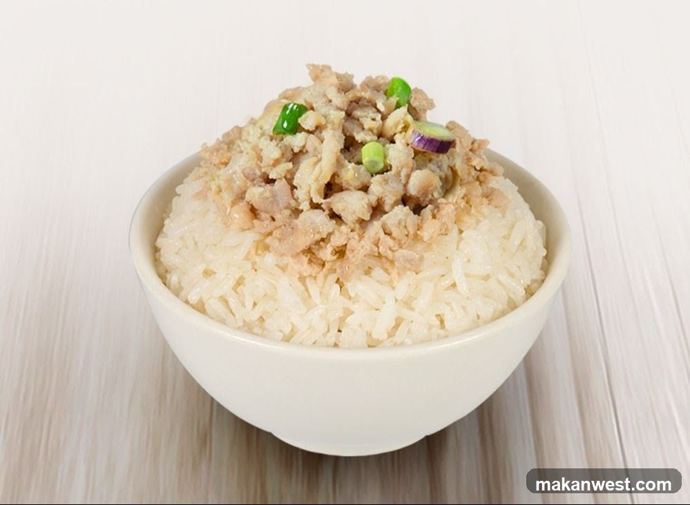 Bowl of Rice with Minced Meat Topping