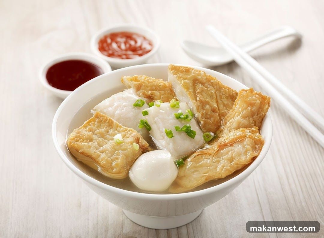 Bowl of Soup with Tofu and Fish Balls