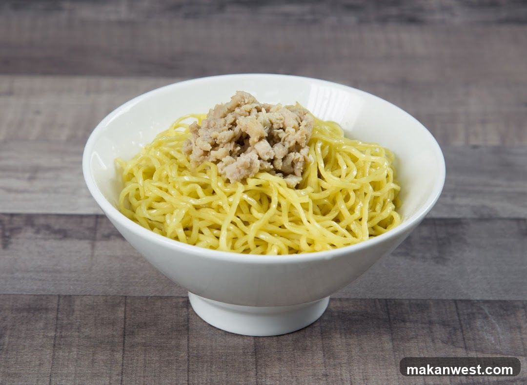 Bowl of Yellow Noodles with Topping