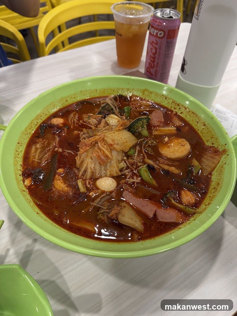 Spicy Korean Stew with Kimchi and Side Dishes