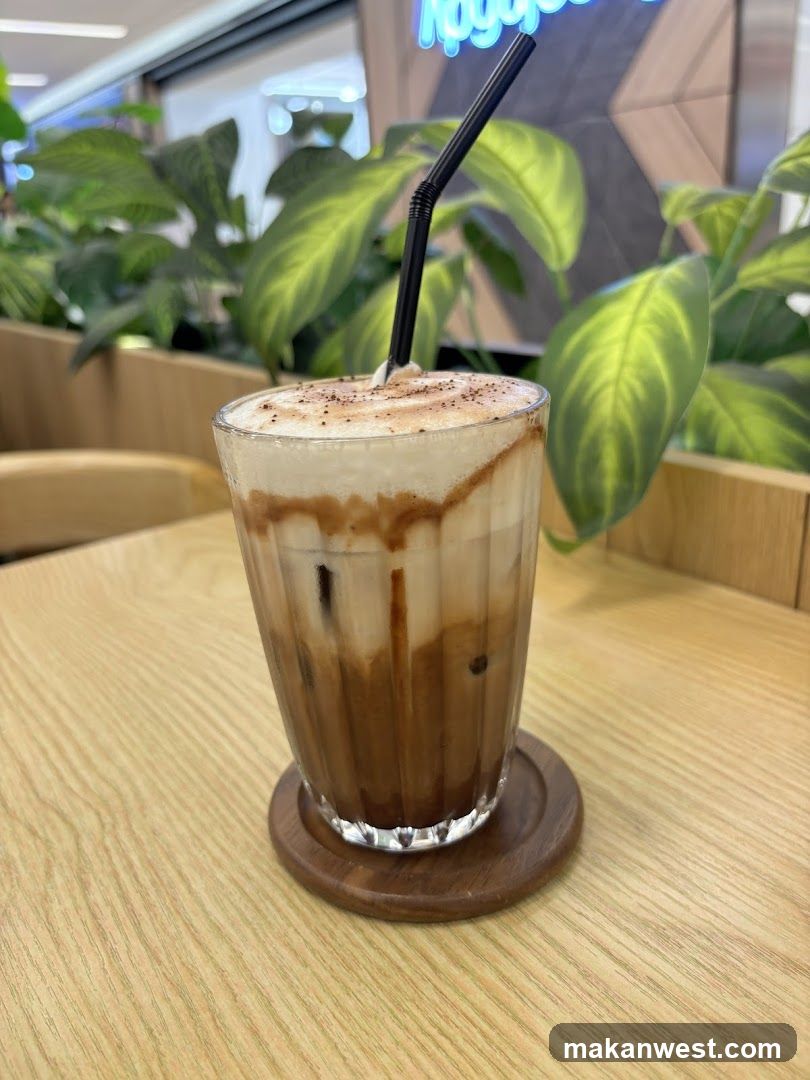 Iced Coffee Drink in Cafe Interior