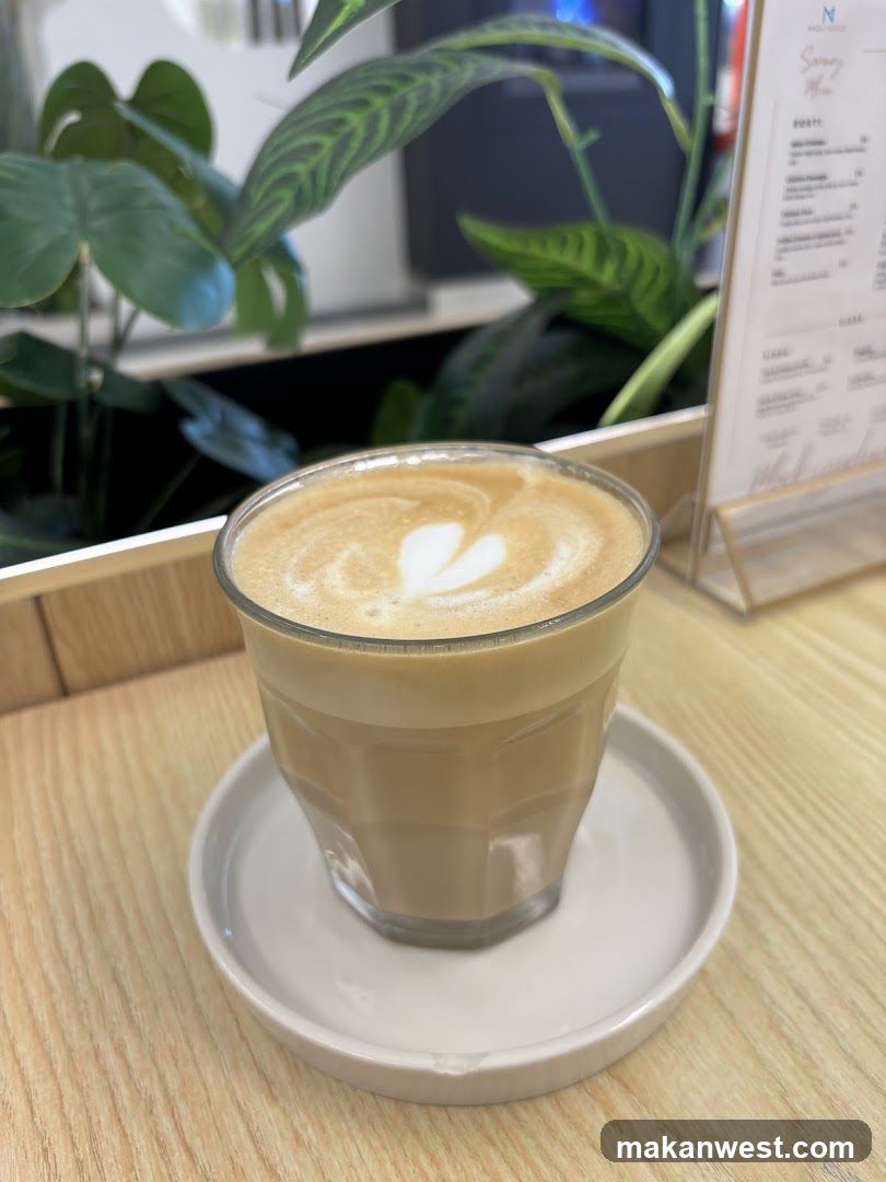 Latte in glass cup
