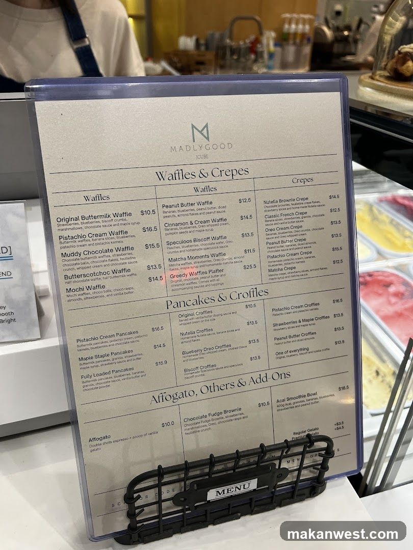 Madly Good Waffles & Crepes Menu