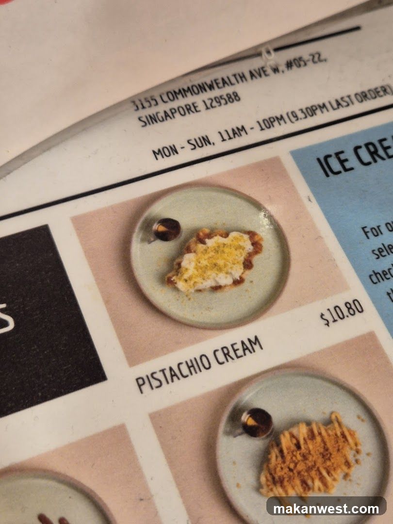Pistachio Cream Menu Item