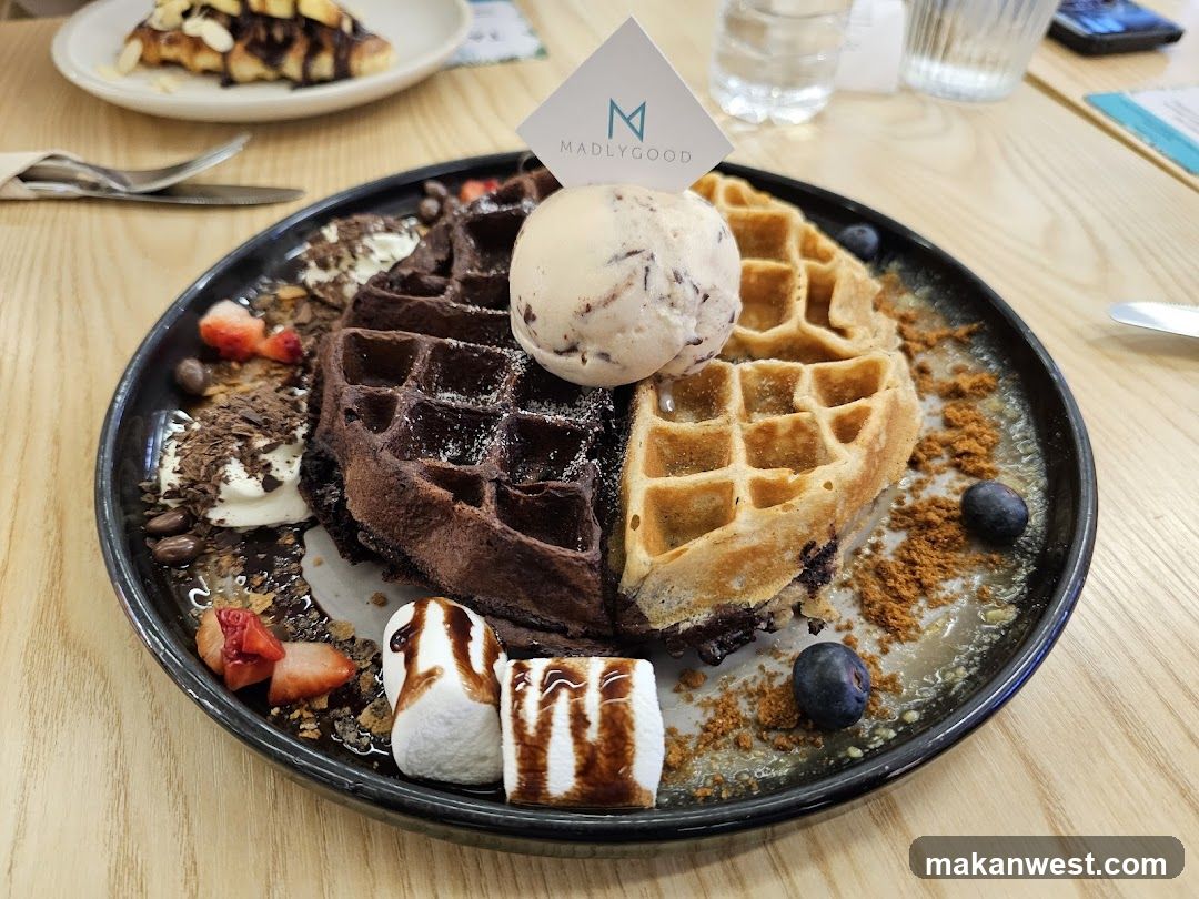 Waffle with Ice Cream and Toppings