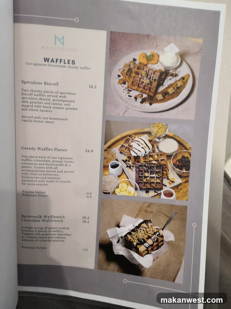 Madly Good Waffles Menu