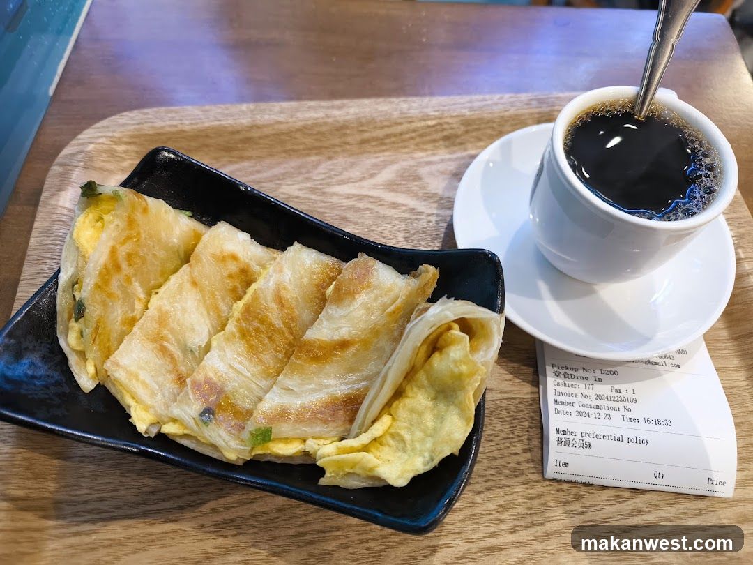 Breakfast with Roti Canai and Coffee