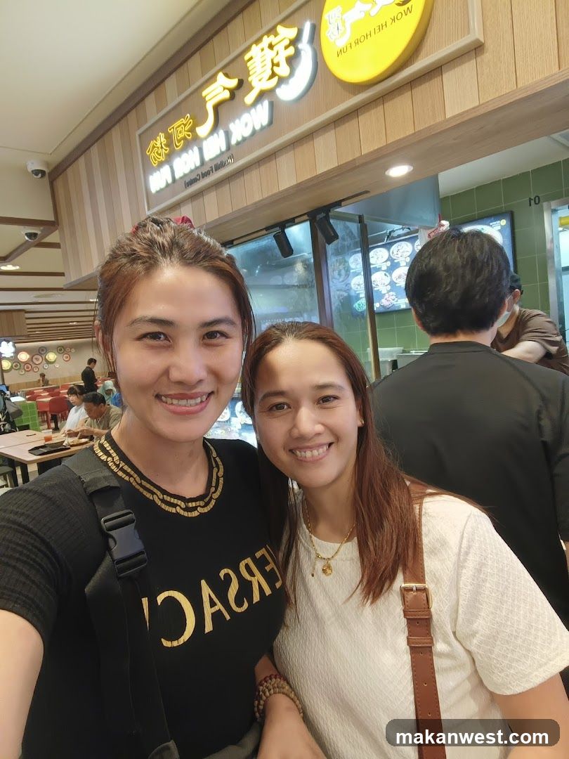 Two women in food court