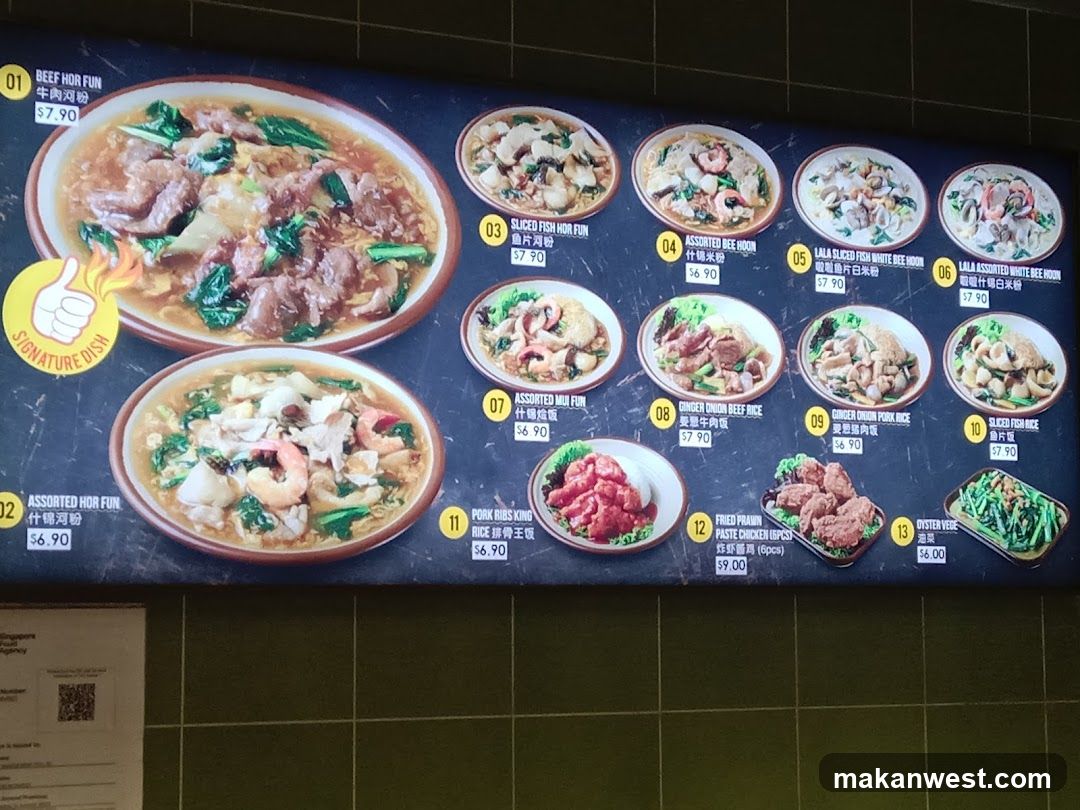 Assorted Noodle and Rice Menu Board