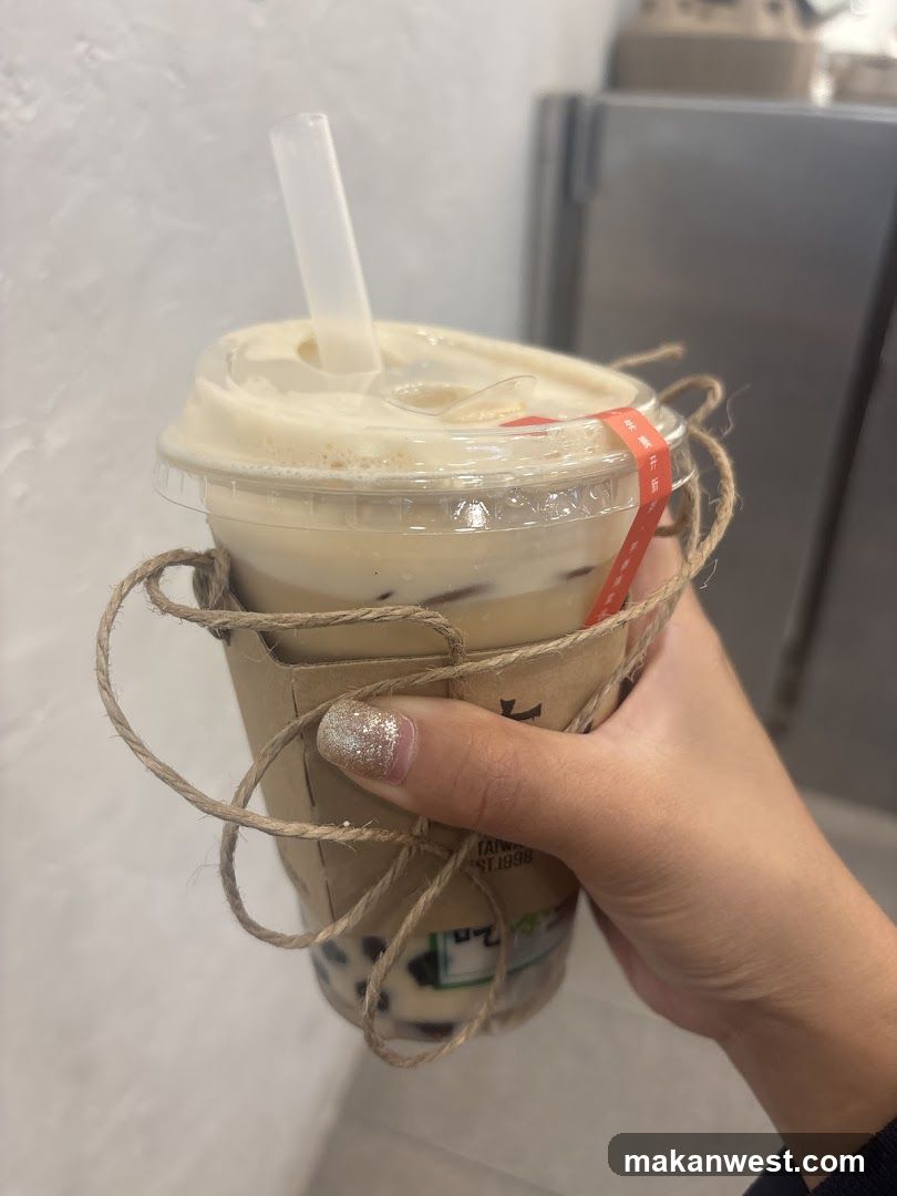 Boba Milk Tea with Twine Wrap