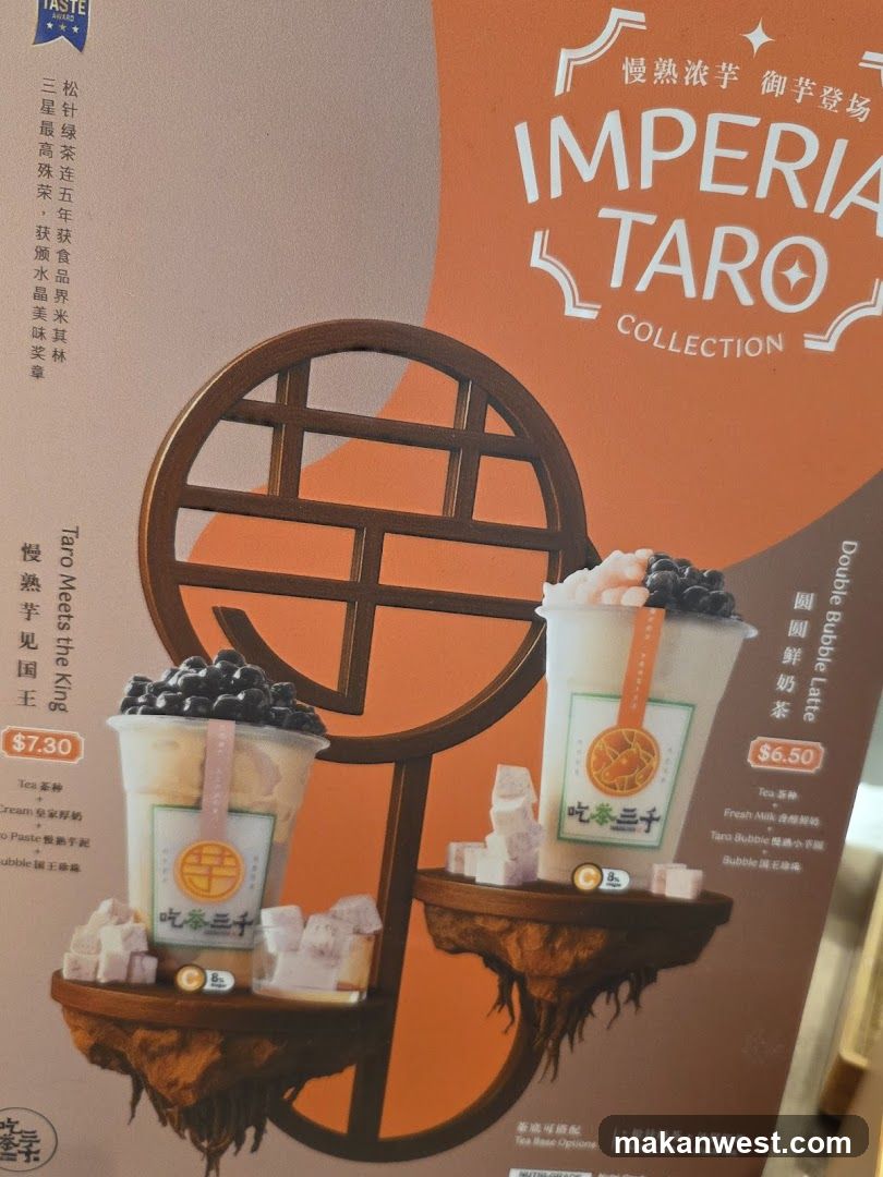 Imperial Taro Collection Menu Display