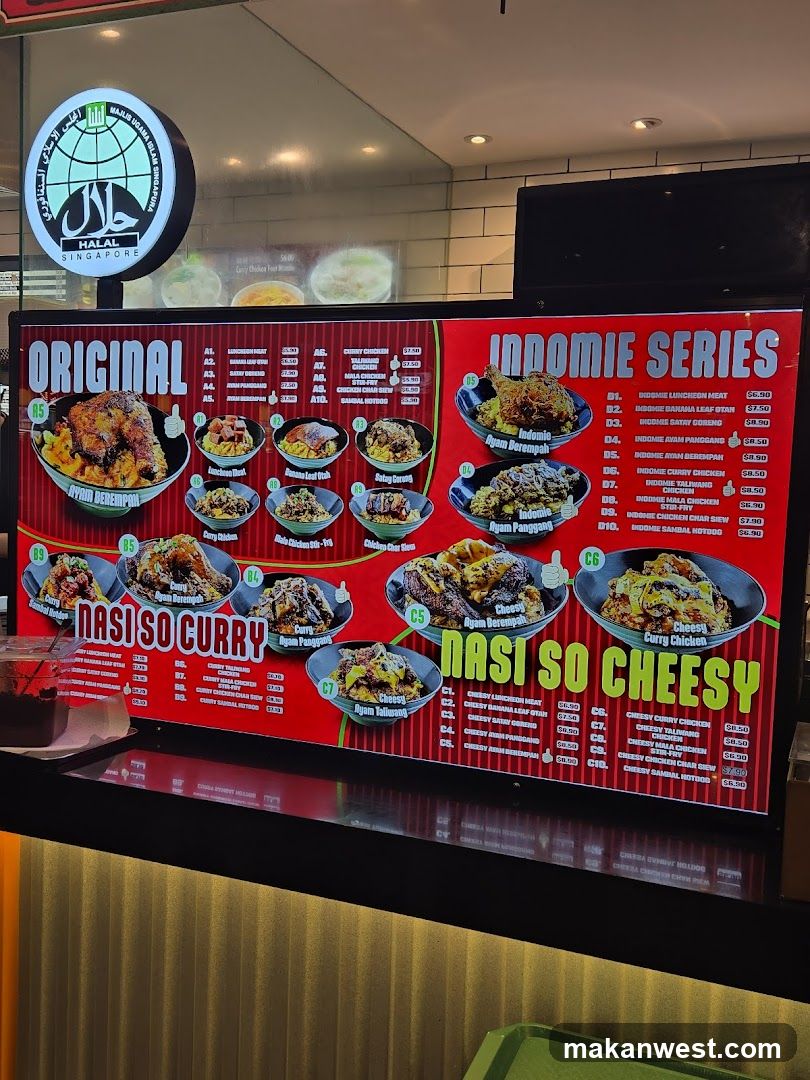 Nasi So Menu Board