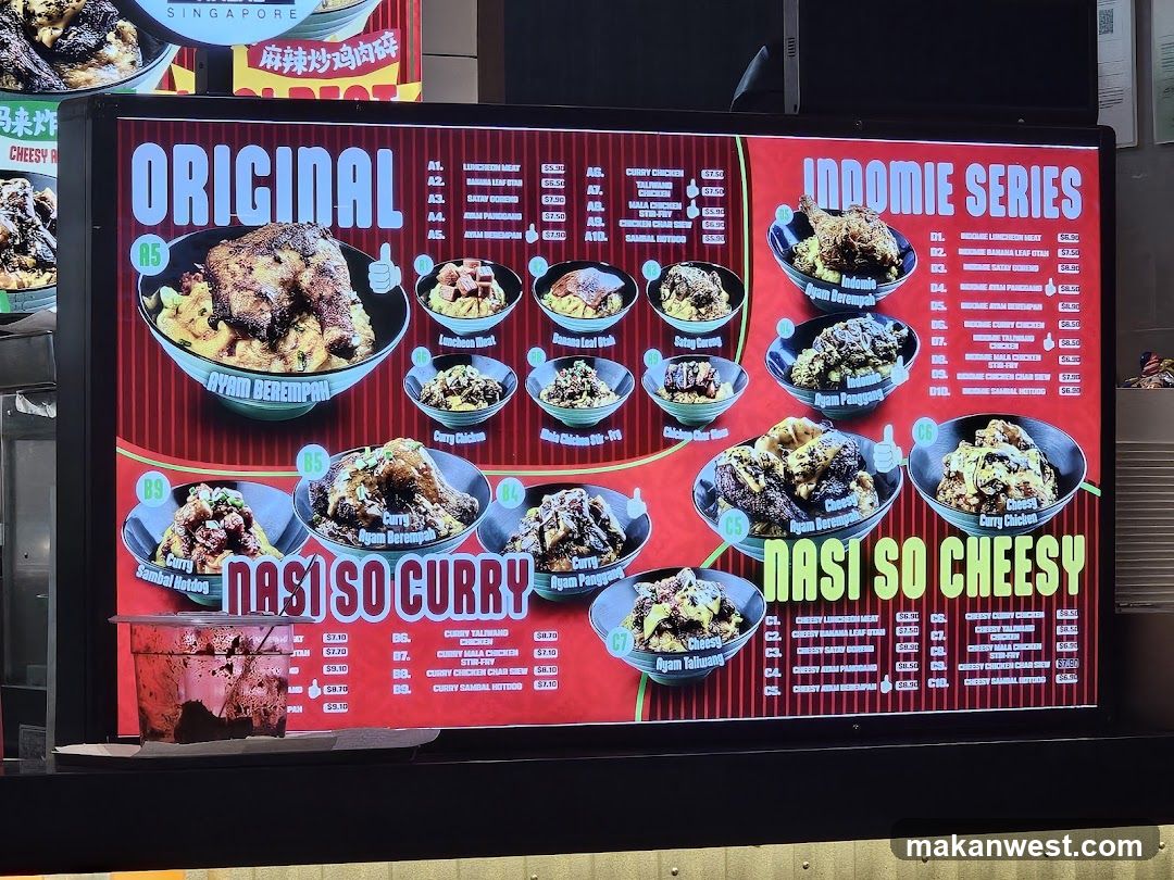 Nasi So Cheesy & Original Menu Board