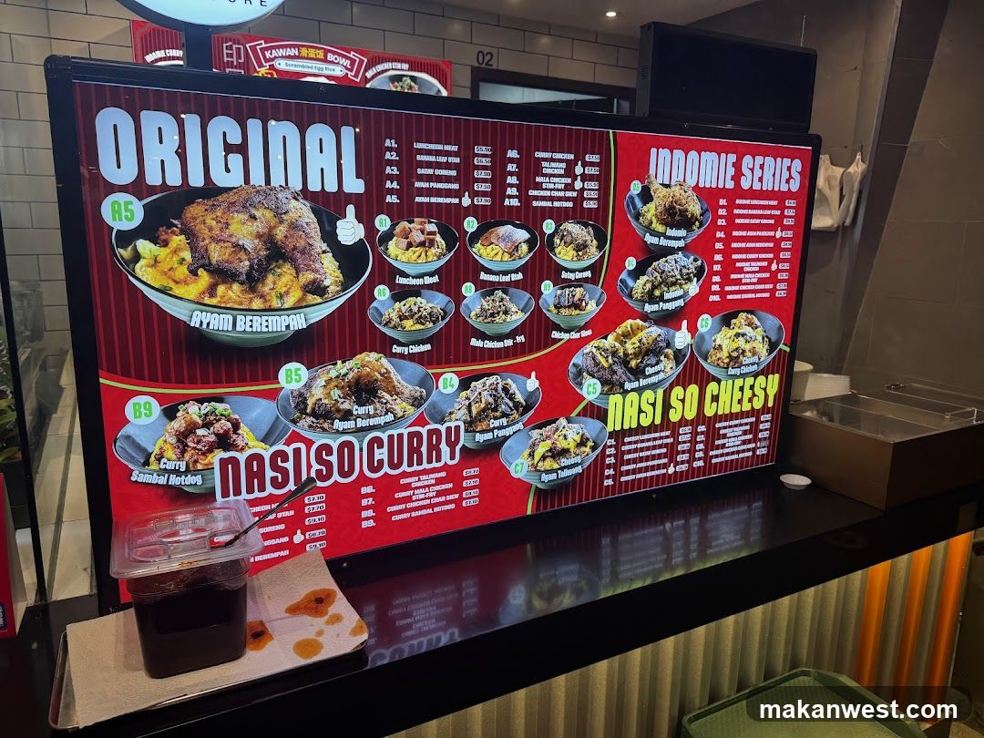 Nasi So Menu Board