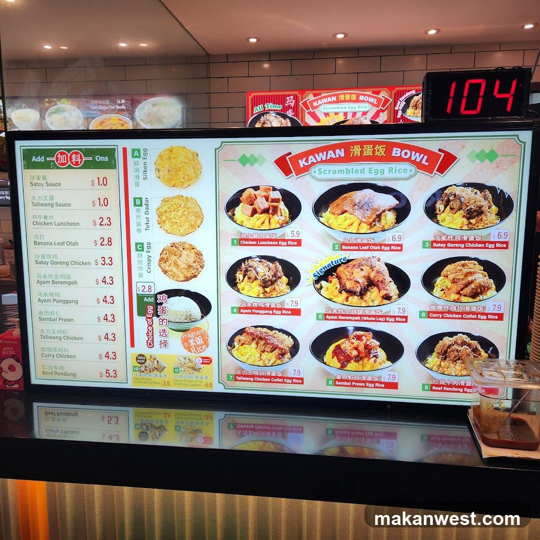 Kawan Scrambled Egg Bowl Menu Board
