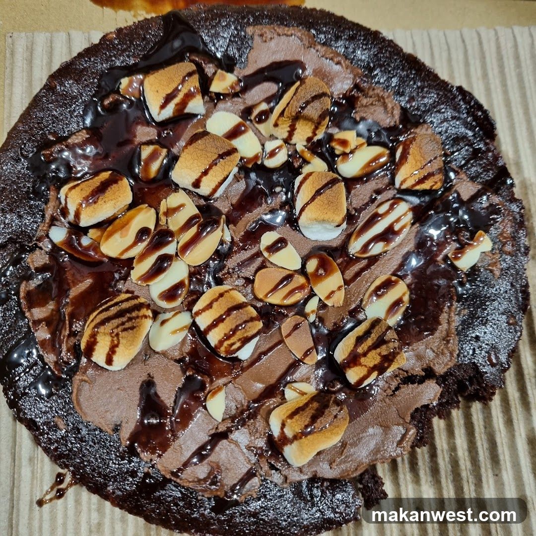 Chocolate Cake with Marshmallows and Drizzle